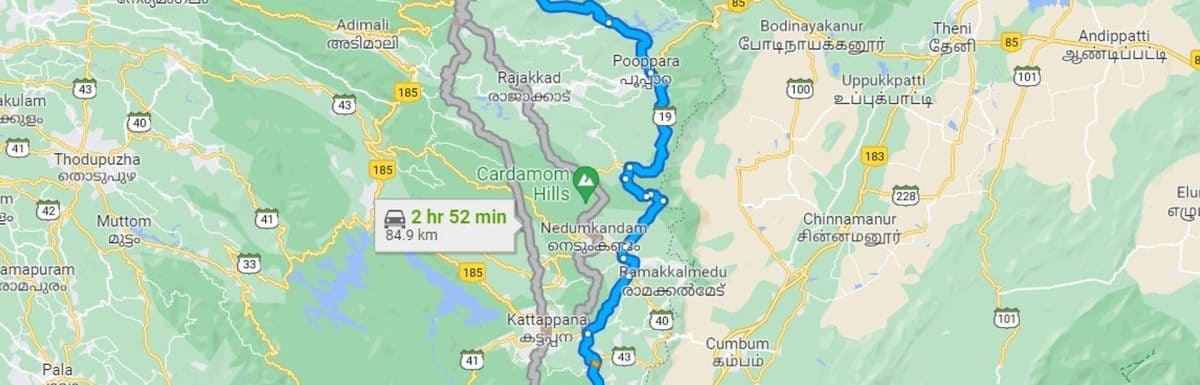Munnar Distance Chart-A Traveler’s Guide to Other places from Munnar